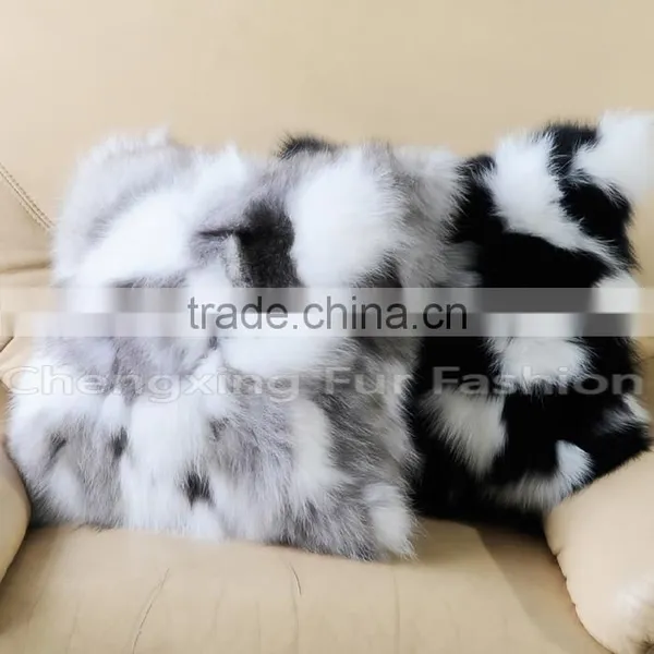 CX-D-33 Genuine Fox Fur Floor Cushion Covers/ Pillow Case photo-6