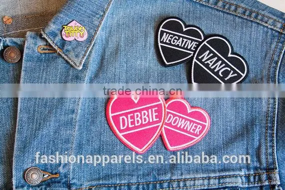 Custom Heart Embroidered Patch for Clothes Embroidery Patch Made in China Choose Size/color photo-4