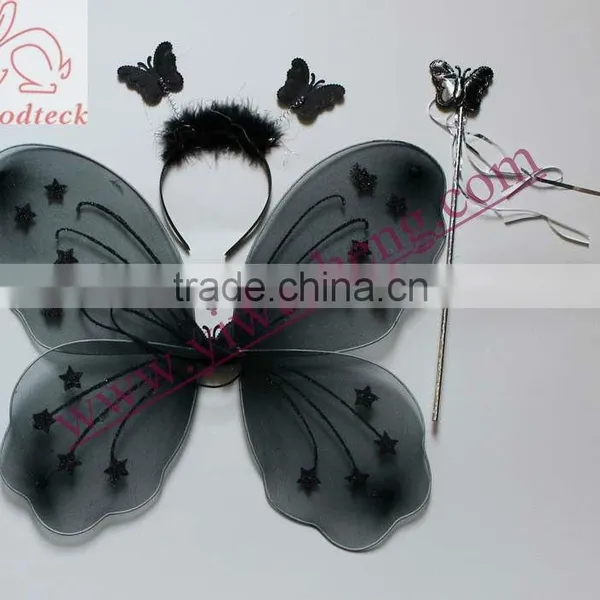Wholesale Fairy Black Baby Butterfly Wings Party Decoration Lively Fairy Butterfly Wings for Kids