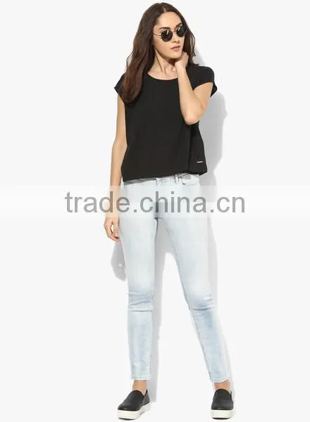 Latest Jeans Tops Girls Jeans Pent Ladies Biker Jeans photo-3