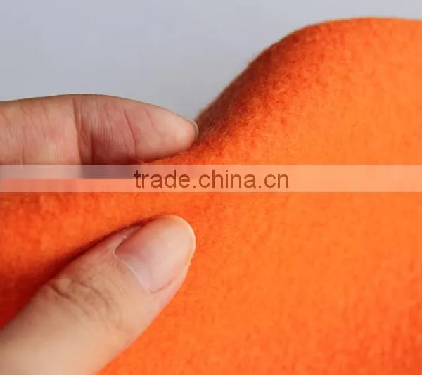 Orange Brushed Plain Hoodies Knitting Fabric photo-4