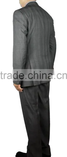 NAAMS MEN'S WOOL 2 BUTTON 2 VENT SLIM FIT SUIT JACKET FLAT FRONT PANT OVERCHECK / WINDOWPANE photo-3