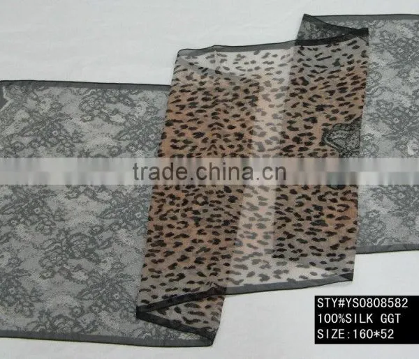 Lady Silk Scarf, Crepe GGT, Long Scarf, Tassels