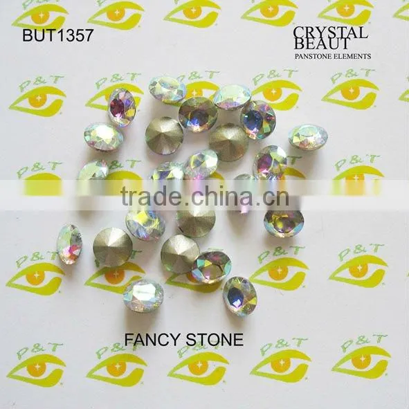 Fancy Stone Round Point Back Crystal Chaton Bead