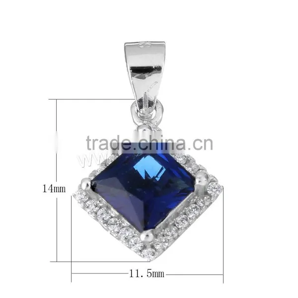 Fashion Jewelry Cubic Zirconia Micro Pave 925 Sterling Sliver Royal Blue Jewelry Set photo-3
