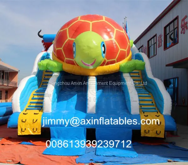 0.55MM Plato PVC Giant Commercial Sea Turtle Inflatable Water Slide For Kids photo-2
