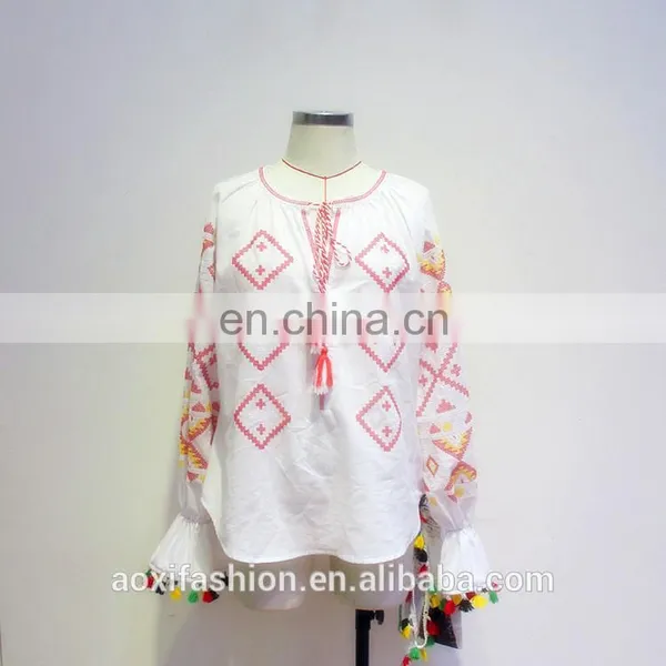 Latest Fashion Blouse Design Long Sleeve Printed Cactus Women Model Simple Design Blouse photo-5