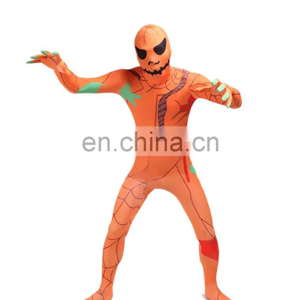 Full Body Adult Pumpkin Spandex Lycra Zentai Suit Halloween Party Costume photo-2