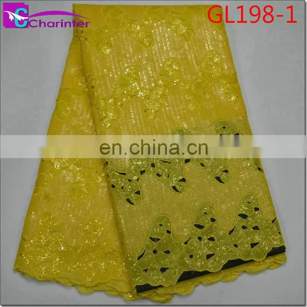 High Quality African Organza Lace Fabrics GL198 photo-2
