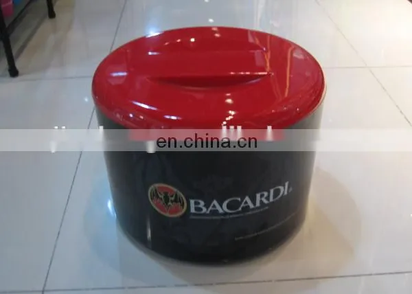 Custom New Design Round ps Cooler Ice Bucket With Lid Clear photo-4