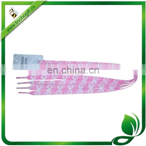 Good Quality Flat Waxed Shoelaces With Custom Printing