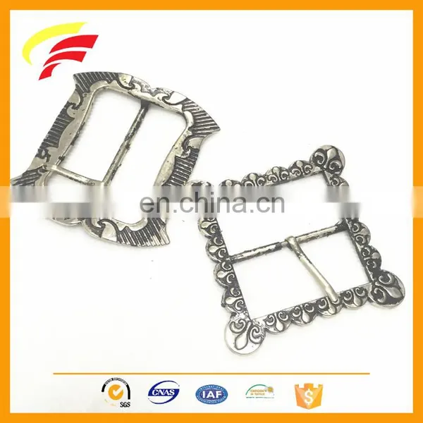 Metal Vintage Square Shape Pin Buckle Antique Style Tri-glide H Belt Buckle photo-2