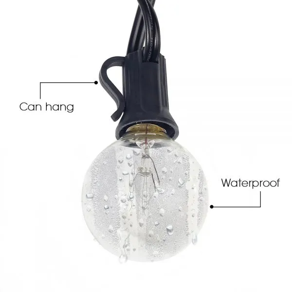 25Ft G40 Globe String Light 110/220V With 25 Clear Bulbs Waterproof Indoor/Outdoor Garden,Party,Wedding Holiday Light photo-2