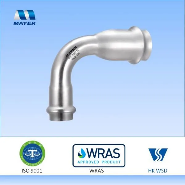 Stainless Steel Reducing Elbow 90 Degrees V Profile Press Fitting