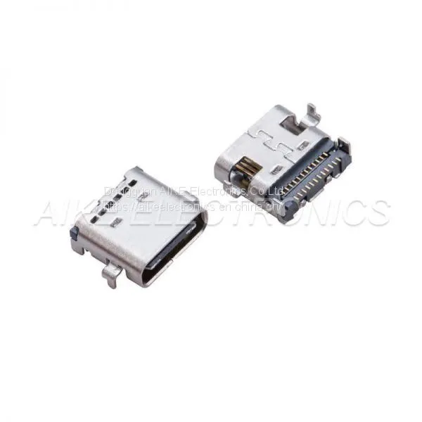 USB Type C 3.1, разъем 24-контактный, контакты SMT двойного ряда, выводы сквозных отверстий, тип платы печатной SINK