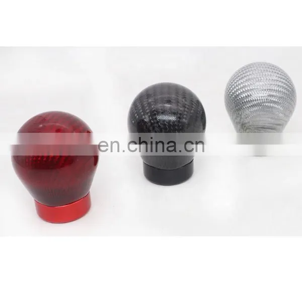 Universal Carbon Fiber Car Gear Shift Knob Shifter Lever Round Ball Shape photo-3