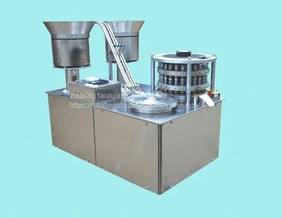 Assembly machine for combine plastic part with aluminum seal