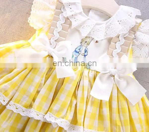 Baby Girl Summer Yellow Rabbit Princess Lolita Dress for Girls Easter Birthday Party photo-3