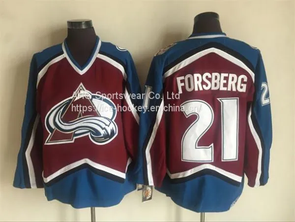 Colorado Avalanche #21 Forsberg Throwback Red Jersey