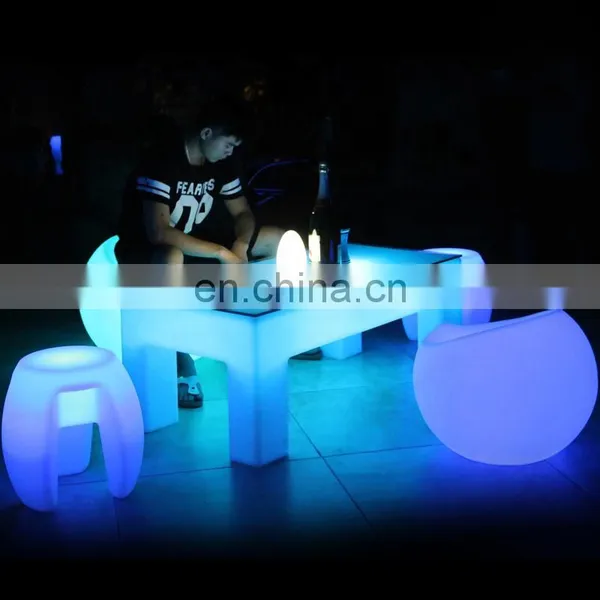 Portable PE Plastic Furniture Led Bar Tables and Bar Chairs photo-3