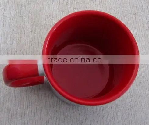 350ml Handle And Inner Colorful Sublimation Coated White Drinking Mug photo-4