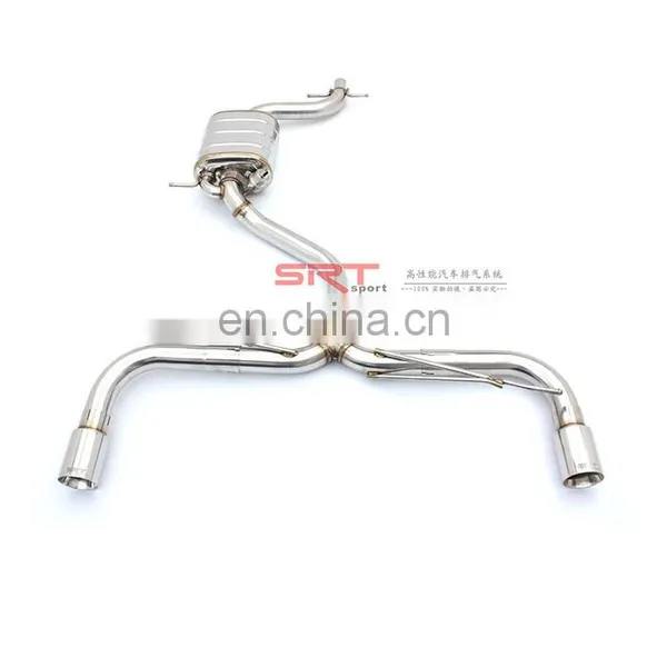 Stainless Steel Pipes for Volkswagen Scirocco R Srt Exhaust Cat Back With Quad Double Tip
