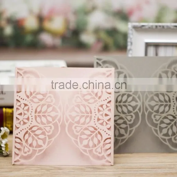 Latest Western Style Hollow Luxury White Laser Cut Wedding Invitations photo-5