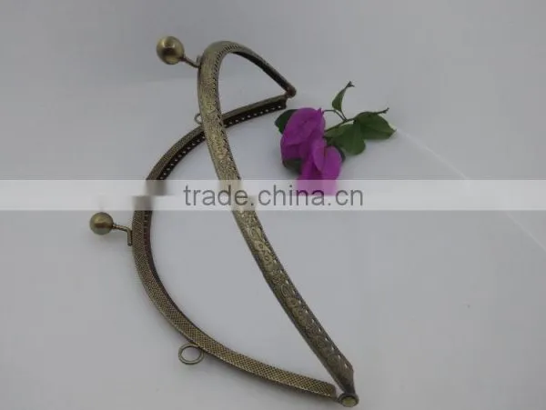 Housweety Metal Purse Bag Frame Kiss Clasp Lock Bronze Tone 25*10.5 photo-3