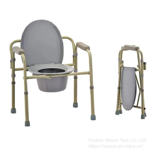 Commode Chair - Hospital Eldery People Manual Foldable Commode Chair Wheel Chair photo-3