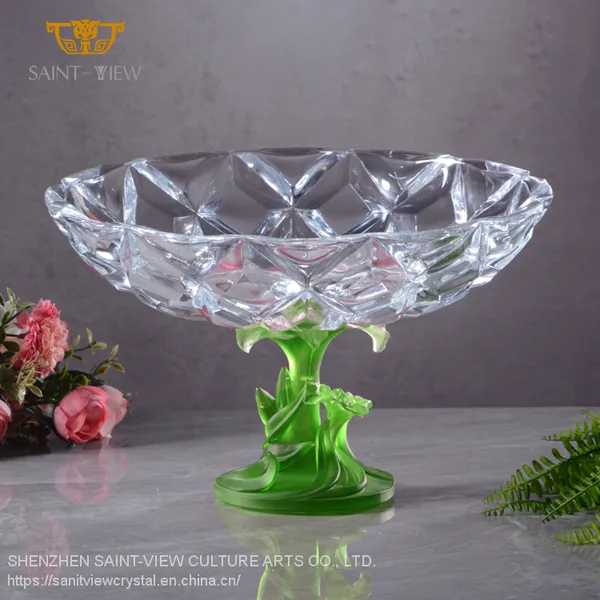 Nordic Home Office Hall Decor Custom Lily Pie Cake Fruit Crystal Dish Bowl photo-4