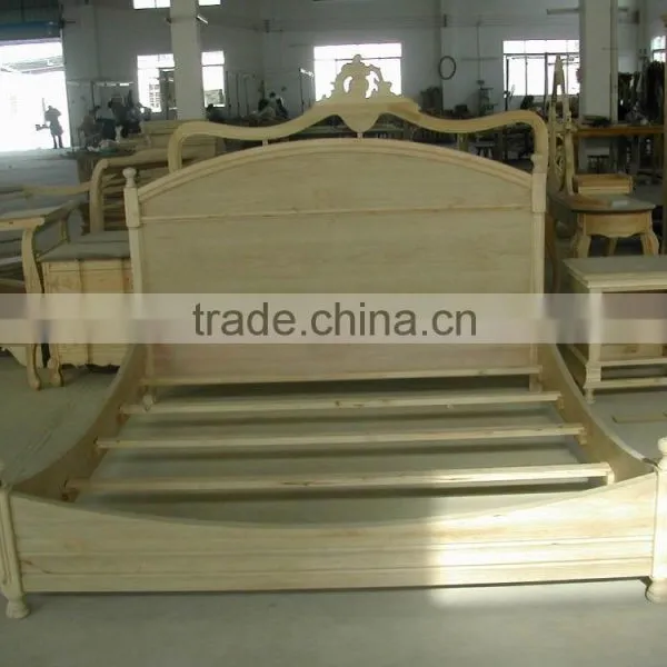 Designs of King/queen Size Princess Bed Frame With Pillars Solid Wood Bed Room Furniture Set photo-4