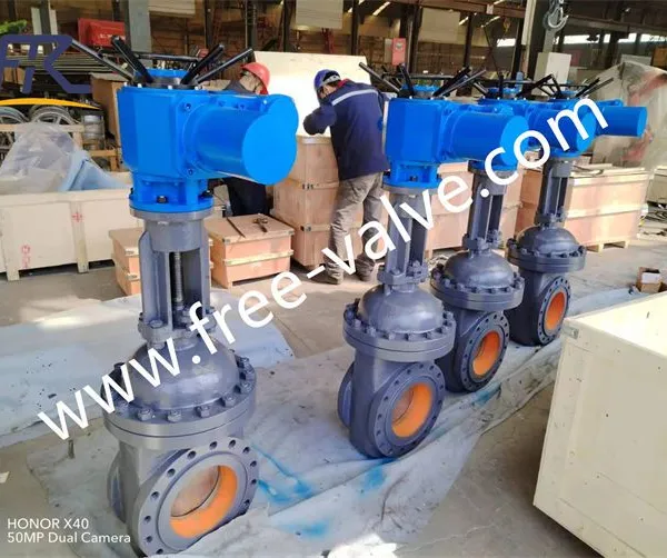 Electric Operated High Pressure Ceramic Lined Knife Gate Valve photo-3