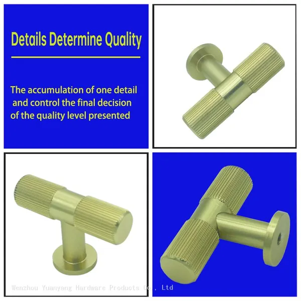 Knurled Round Aluminum Cabinet Knobs New Arrival T Bar Pull Knob photo-4