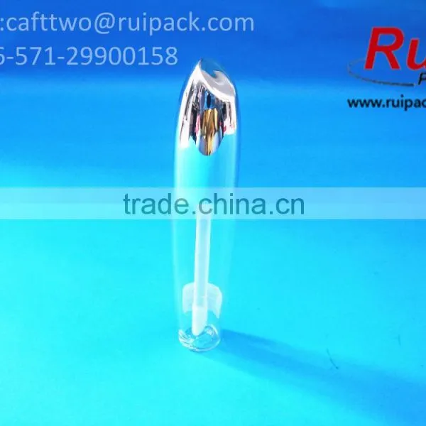 Clear Round Lip Gloss Container With Shiny Silver Cap, Empty Transparent Lip Gloss Tube With Brush Cap photo-2