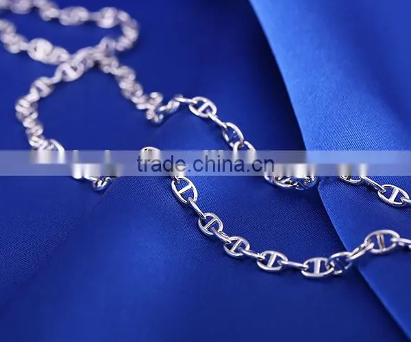 Latest Jewelry Product Designs 2015 Rhodium Plated Flat Curb Chain Sun Necklace photo-6