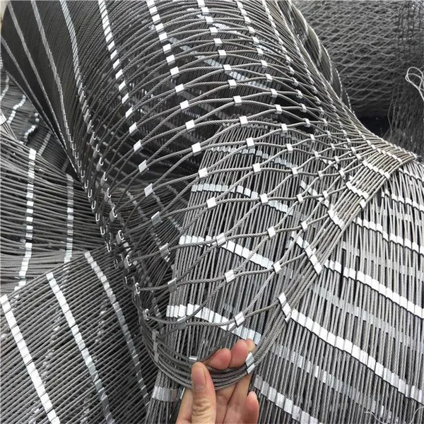 Diamond Pattern SS316 Stainless Steel Wire Rope Mesh for Flexible Safety Netting photo-2