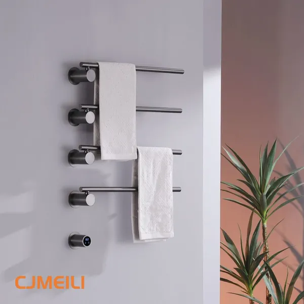 Bathroom Electric Heated Towel Rack, Towel Warmer for Bathroom, Wall Mounted Stainless Steel,2 Colours photo-4