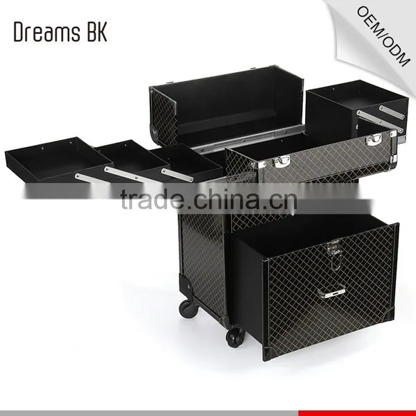PVC Material Trolley Makeup Case With Drawers photo-5