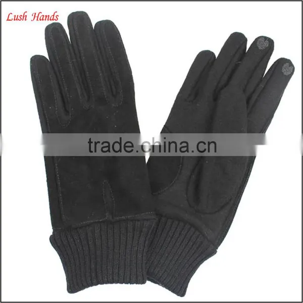 Women's Touch Cheap Leather Gloves With Pigsude Combined Wool