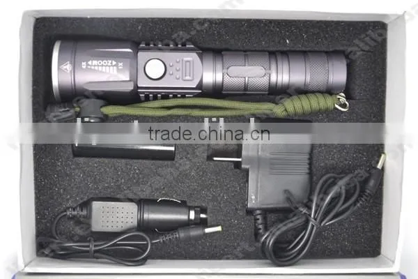 (160104) High Power Rechargeable Aluminum Alloy Zoom Focus Usb Led Flashlight photo-2