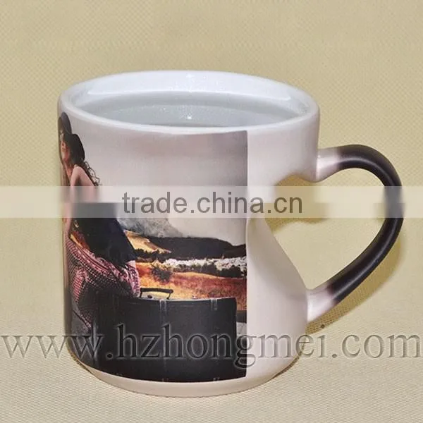 DIY 2015 New High Quality 11oz Sublimation Color Changing Mug Heart Shape Handle photo-2