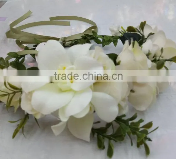 HL016 New Fashion Artificial Flowers Handmade Foam Head Wreath for Wedding Garland Bridal Headdress photo-3