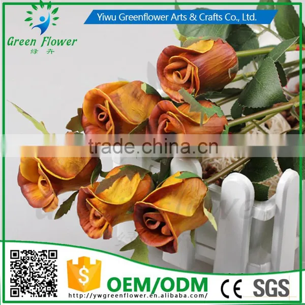 2016 Wholesale PU Latex Artificial Flowers Rose Real Touch Bouquet Weddings Bridal Decorations photo-3