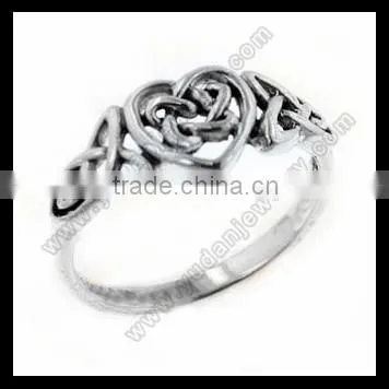 Stainless Steel Women's Celtic Eternity Claddagh Engagement Ring photo-5