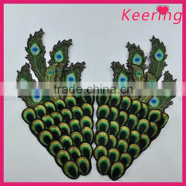 Handmade Peacock Applique Embroidery Designs for Wedding Dress Decoration photo-5