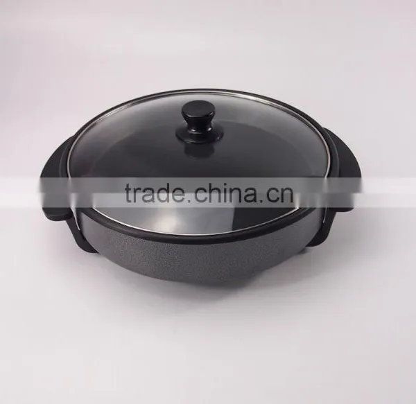 Black Non-Stick Skillet Electric Frying Pan Temperature Control With Glass Lid photo-2