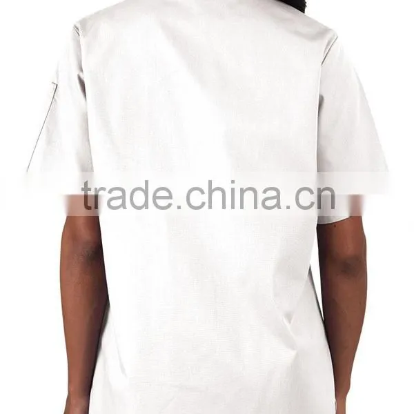 Women's Basic Fit Short Sleeve Chef Uniform Chef Jacket 100% Cotton photo-2