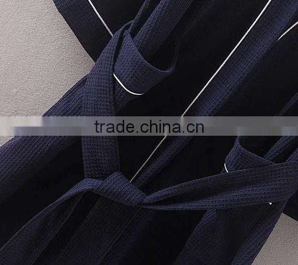 New 2016 Men Waffle Cotton Bathrobes Men Bathroom Spa Robe Male Plus Size Pajamas Traditional Yukata Sleepwear photo-6