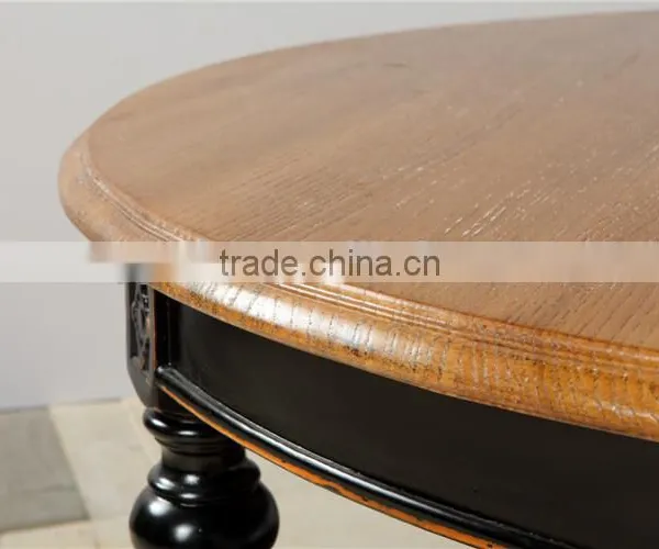 French Style Wooden Round Side Coffee Table photo-5
