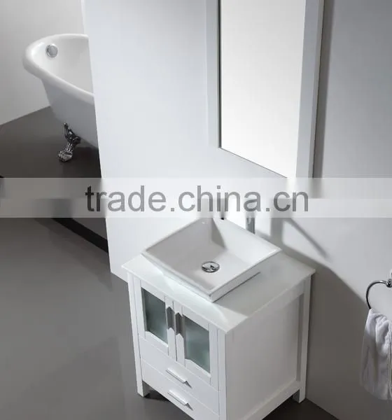 Fashional Modern Floor Standing Solid Wooden Bathroom Furniture for Villa photo-3